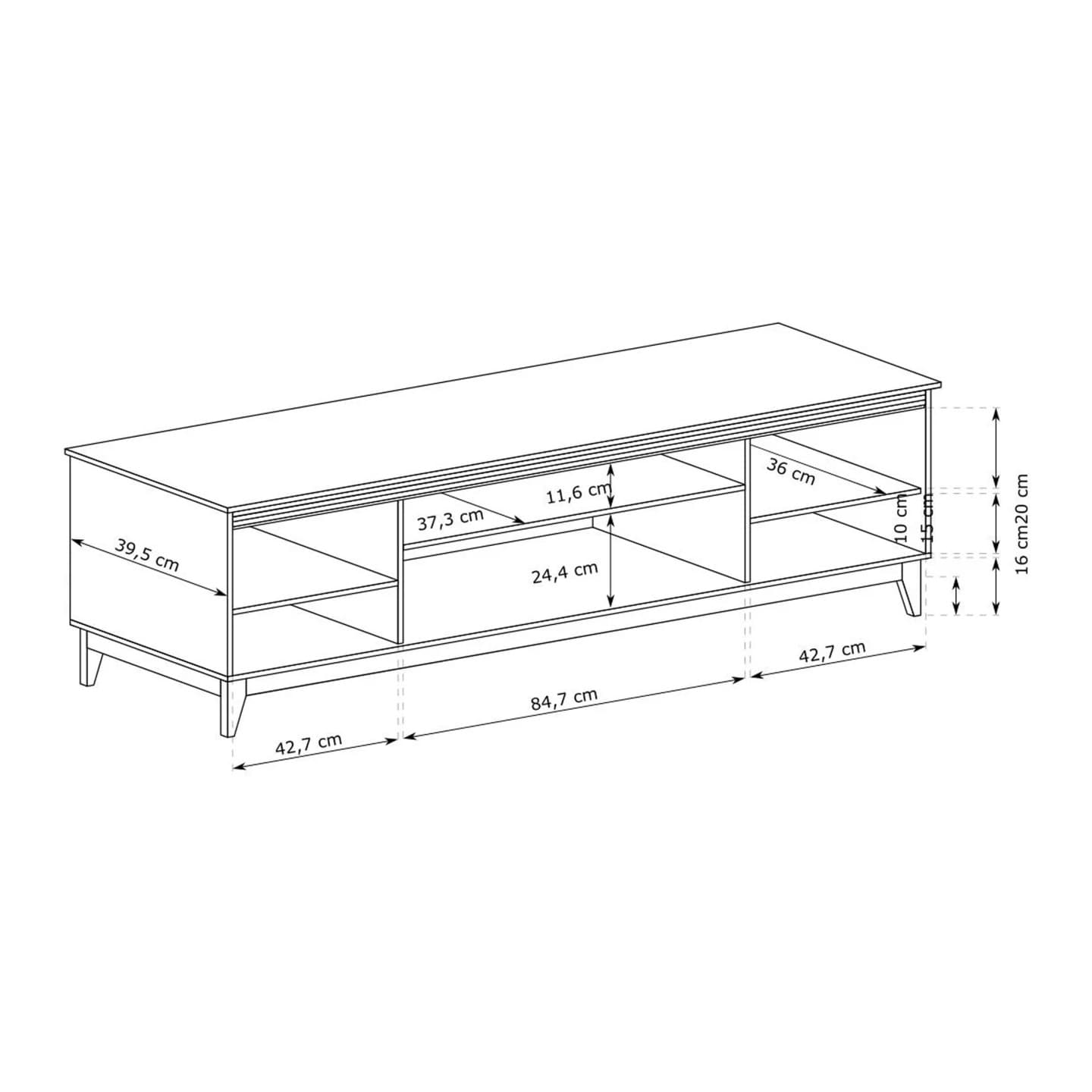 Szafka RTV Harton 179 cm szary diamentowy