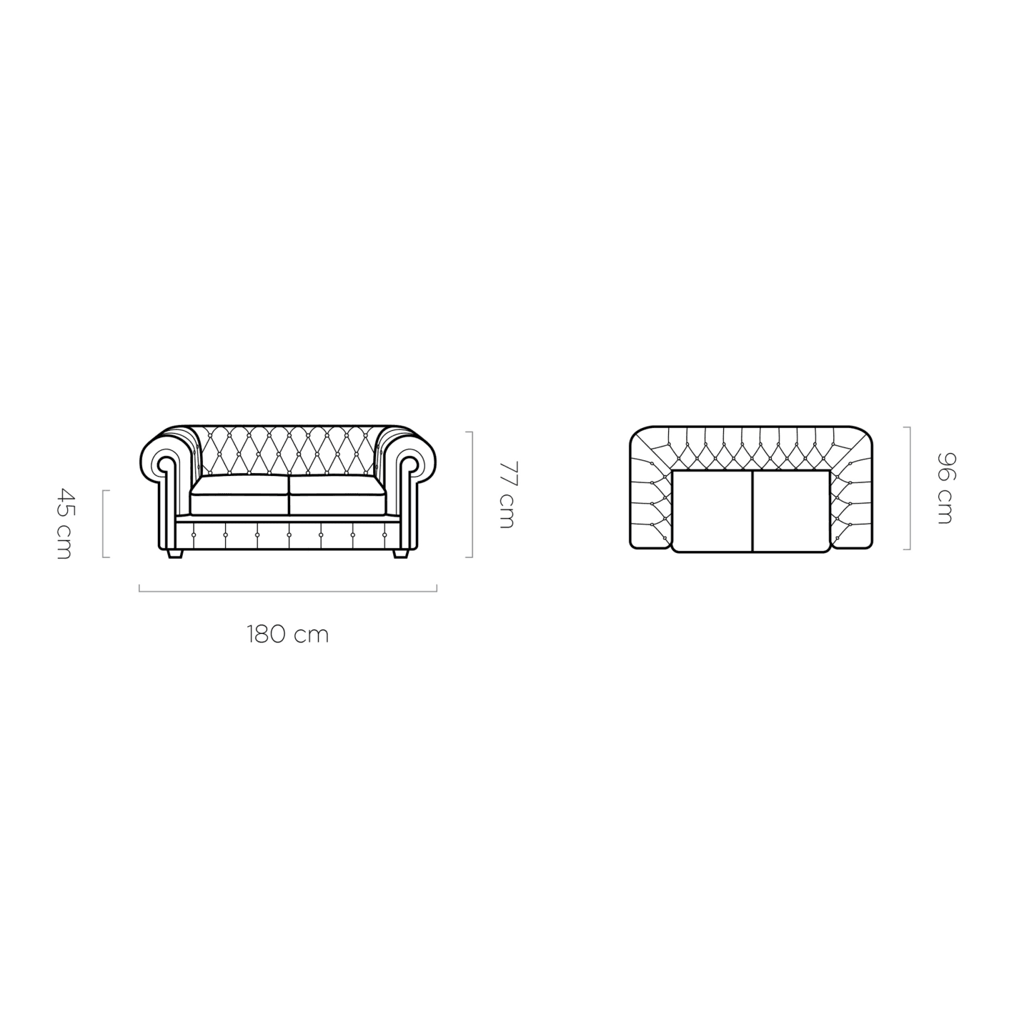 Sofa Chesterfield 2 - Skóra naturalna