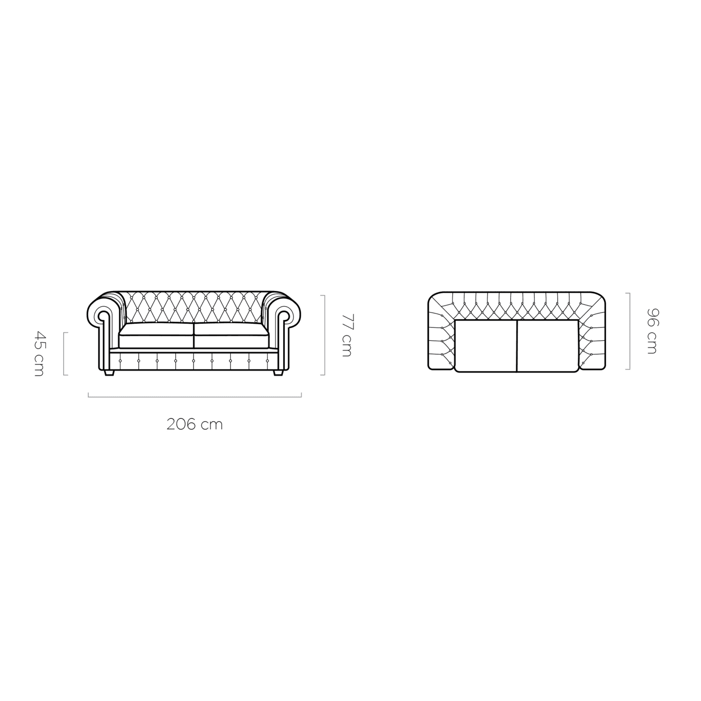 Sofa Chesterfield 3 - Skóra naturalna