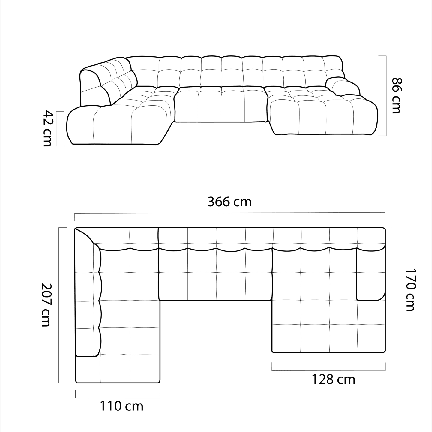 WERSAL Narożnik Cocoon XL z elektryczną regulacją siedziska