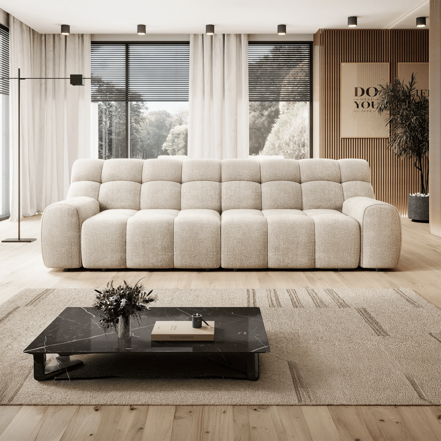 Sofa Cocoon z elektrycznym wysuwem Bigsofa WERSAL