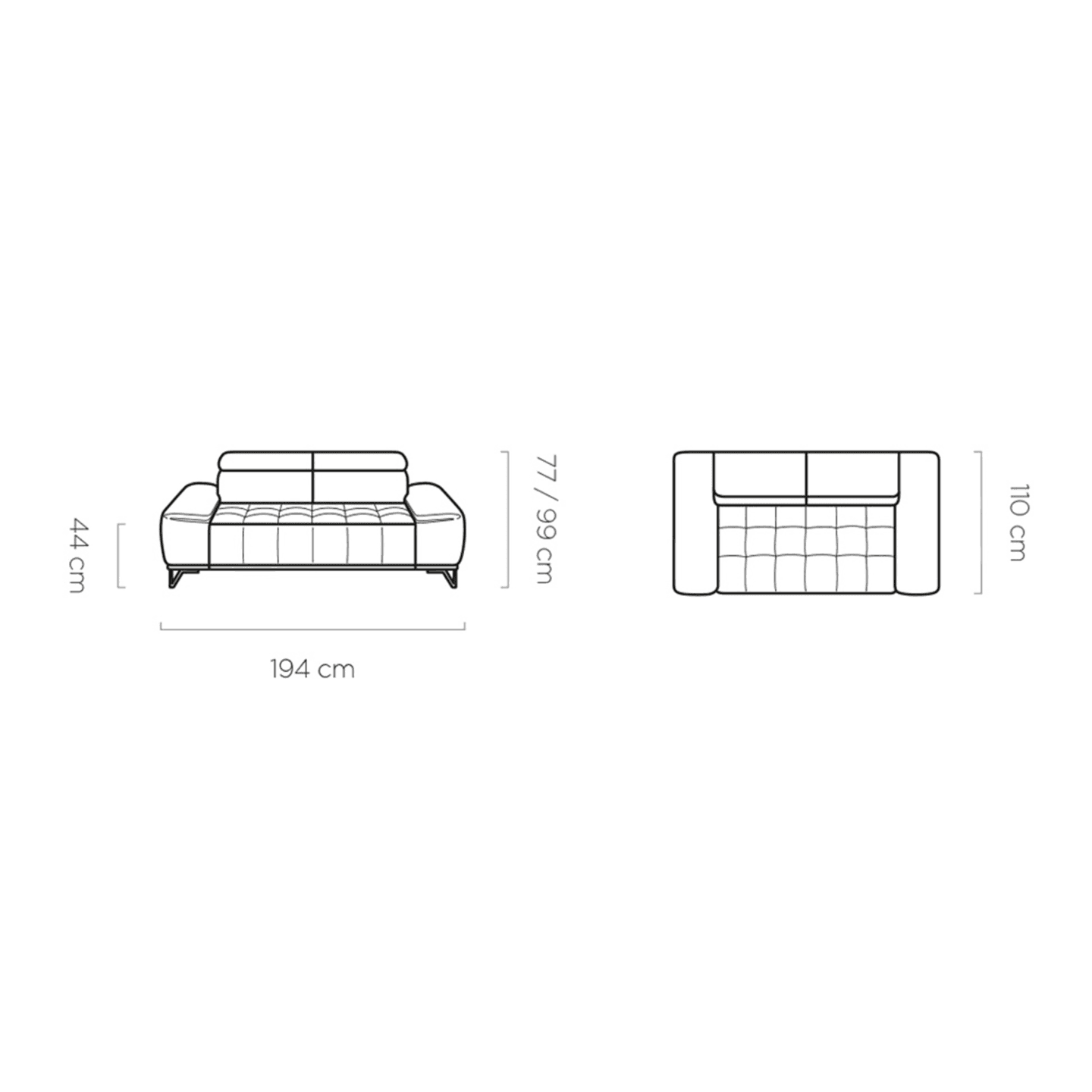Funkcjonalna sofa elektryczna Palladio S2E WERSAL