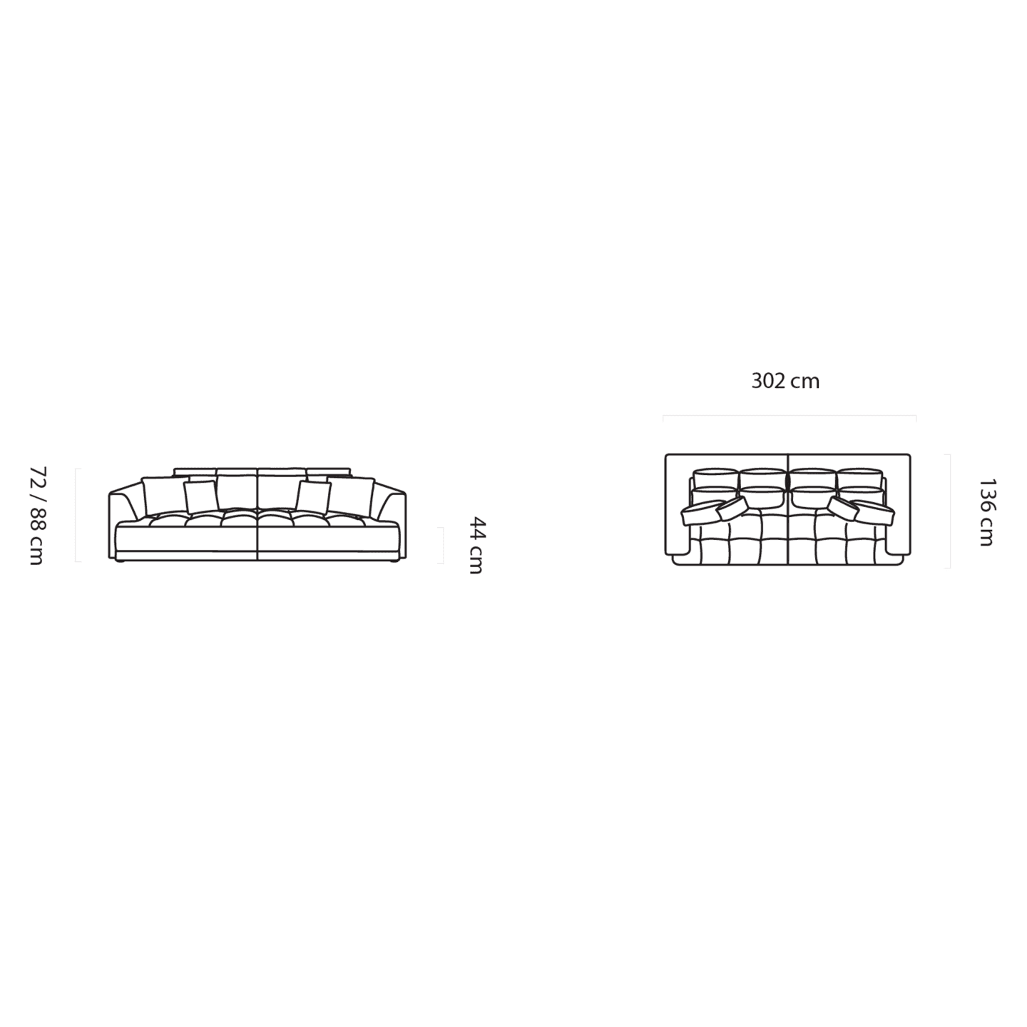 Duża stylowa sofa elektryczna Tiga Bigsofa