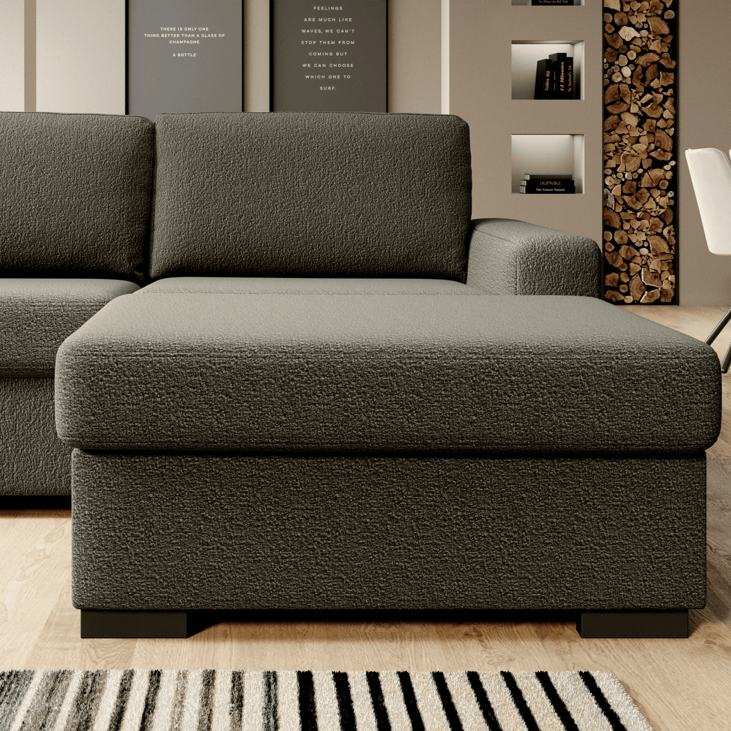 Elegancki narożnik Vanilla L160 Stelaż włoski, funkcja spania