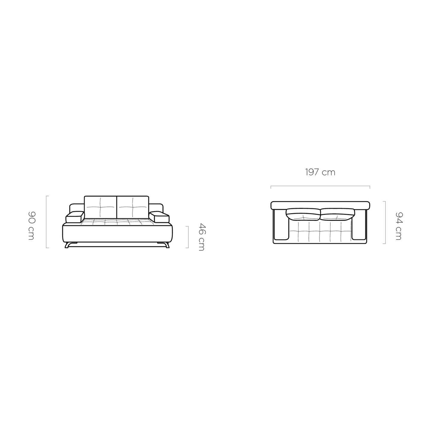 WERSAL Sofa Oslo - funkcja spania, pojemnik na pościel