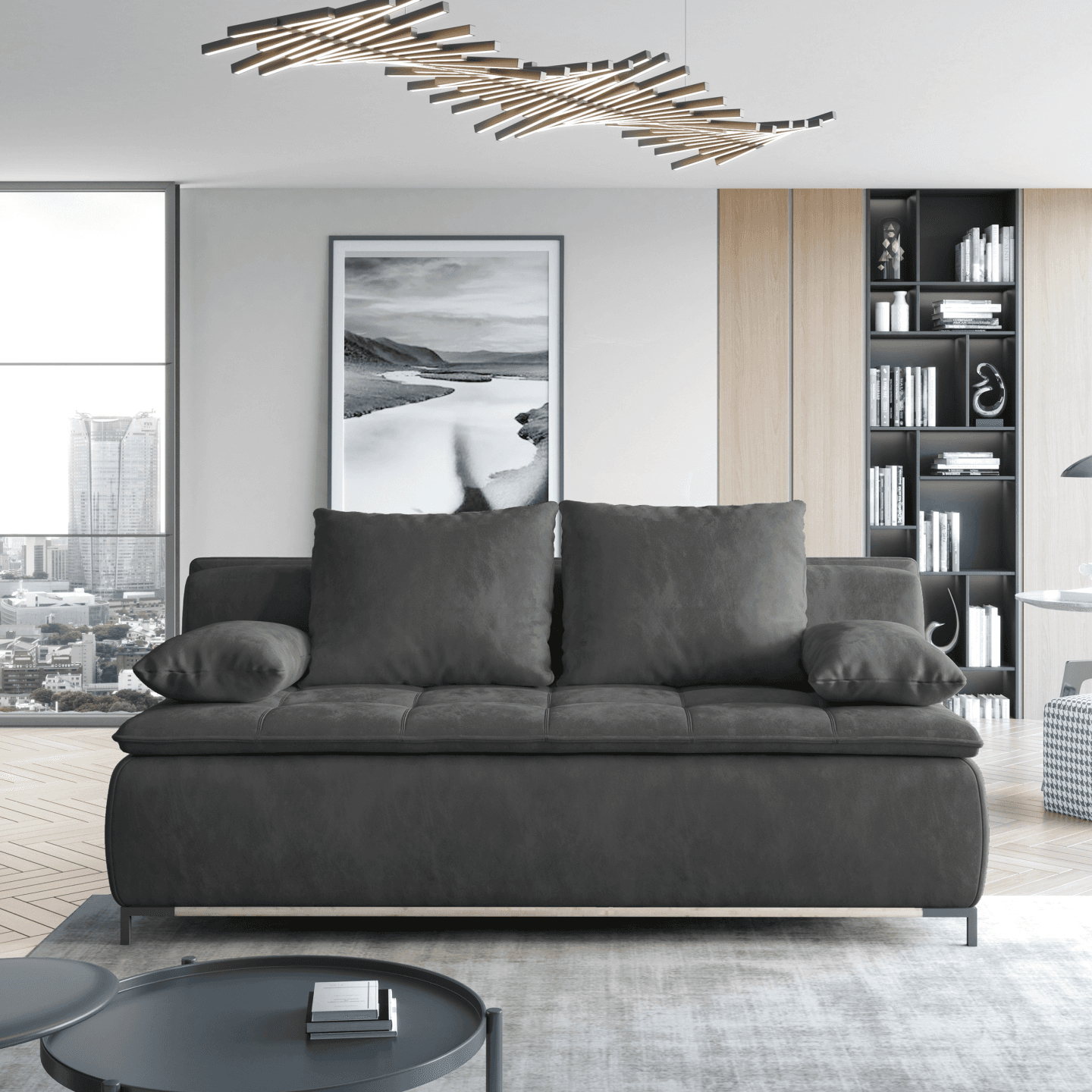 Elegancka sofa Sweet z pojemnikiem na pościel
