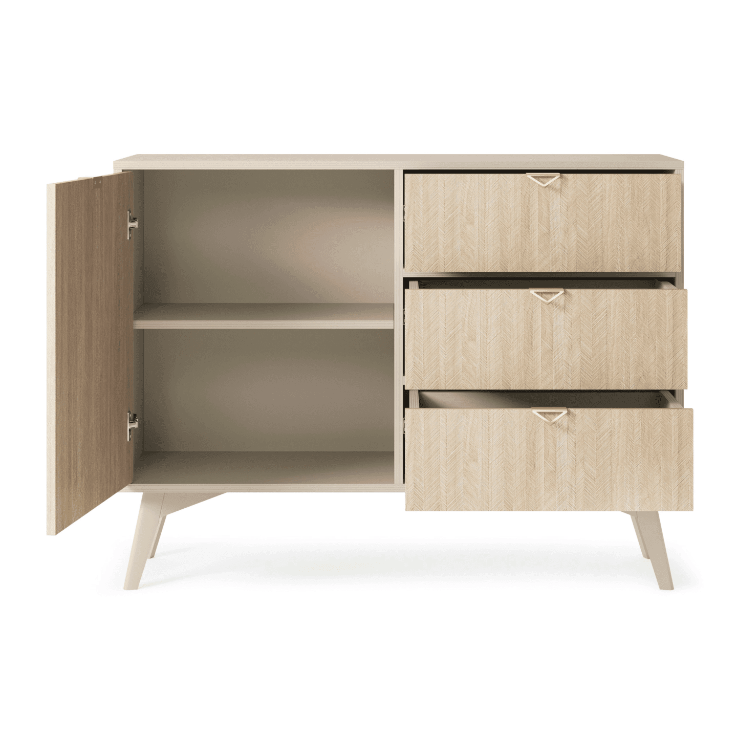 Komoda GROVE 106 cm z trzema szufladami Beż