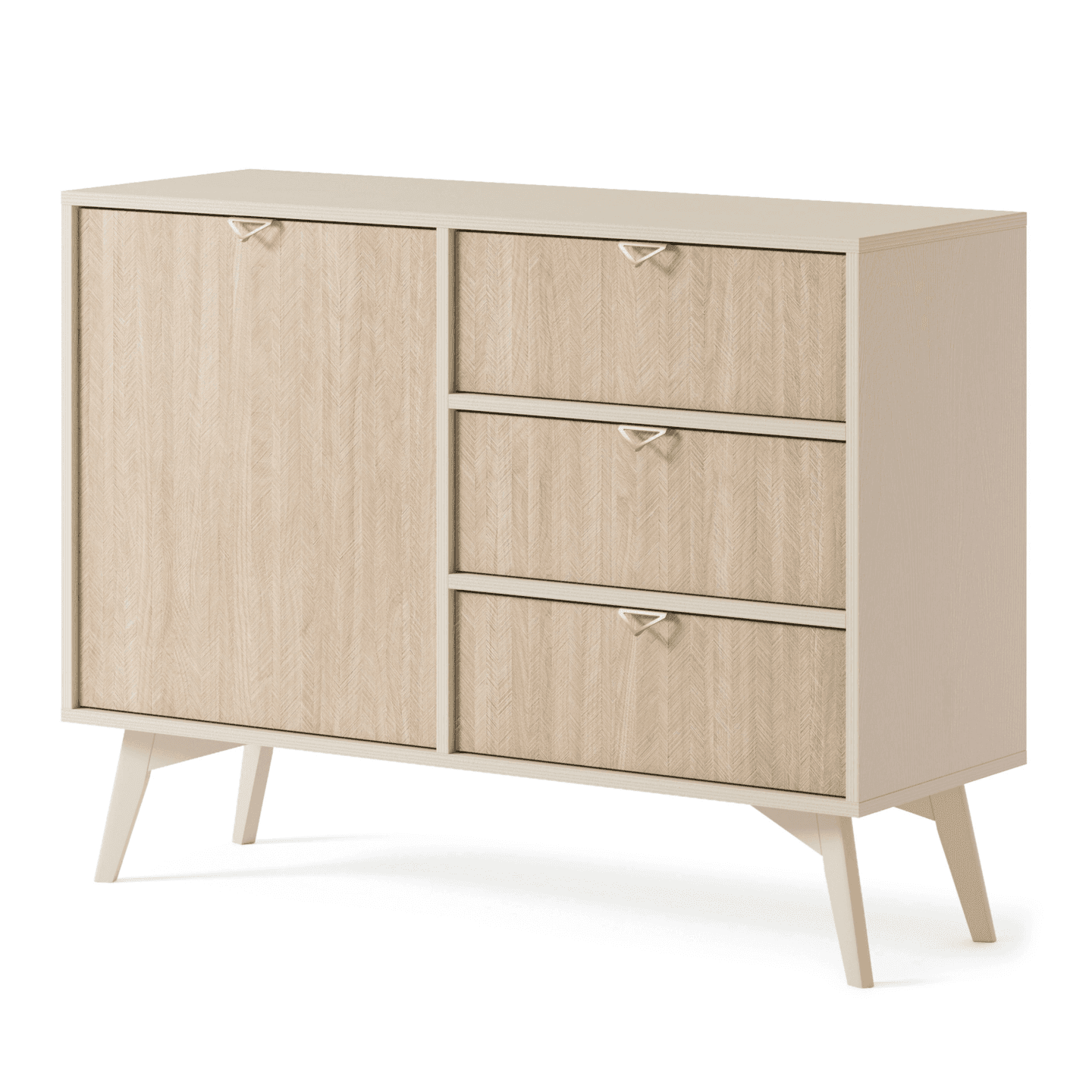 Komoda GROVE 106 cm z trzema szufladami Beż