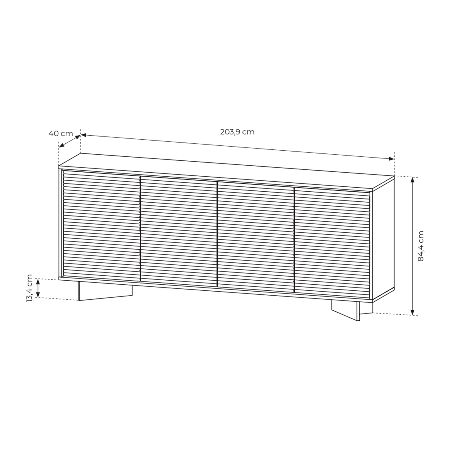 Komoda Royo 4D 204 cm Kolor Capuccino
