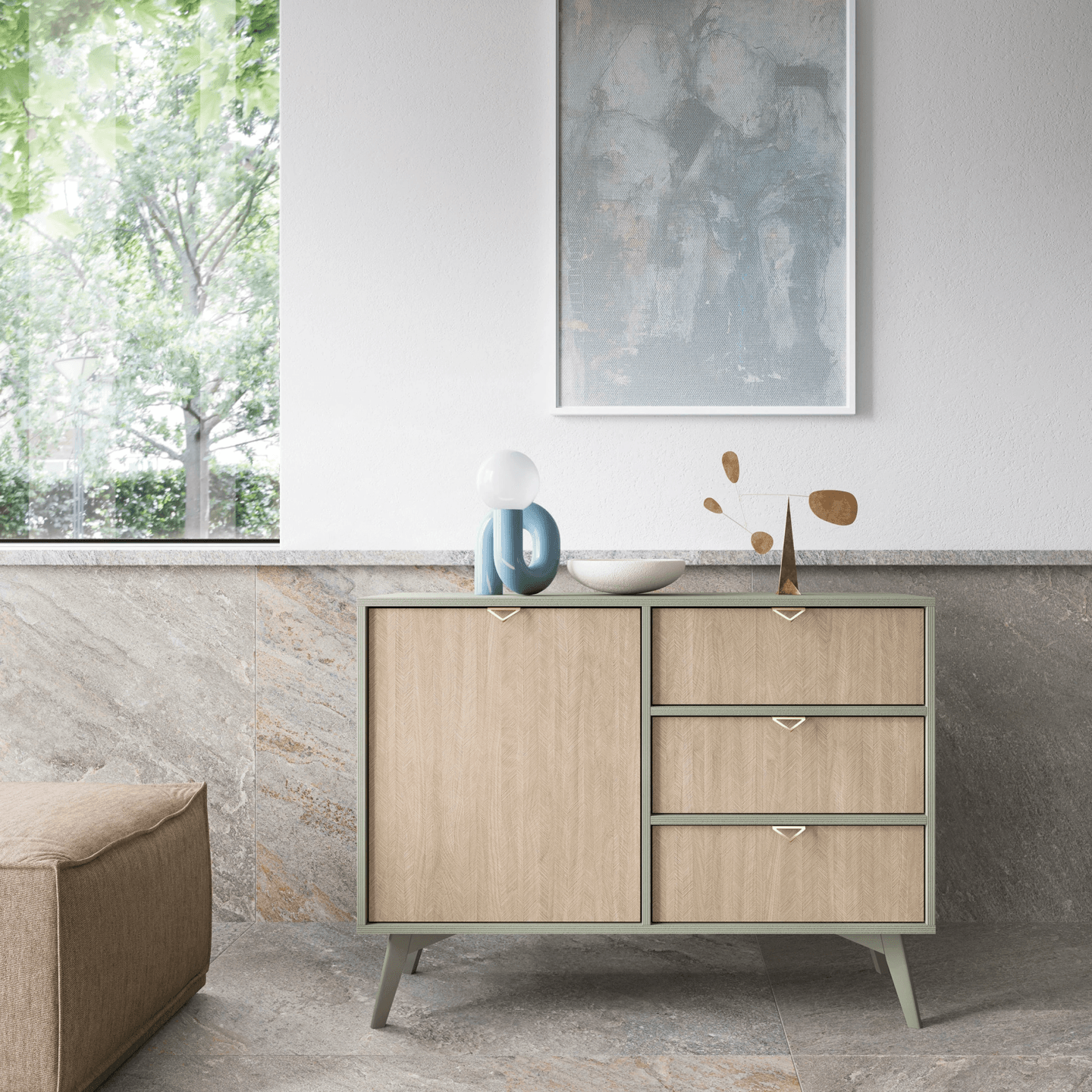 Komoda Grove Eukaliptus z szufladami