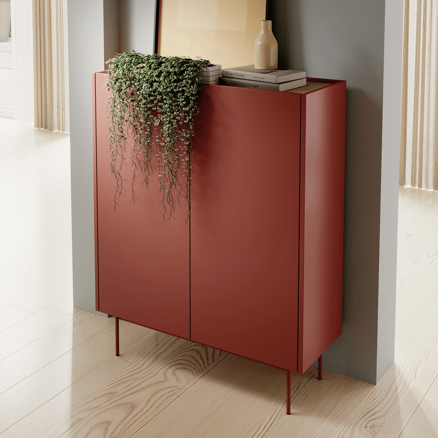 Komoda Chroma Wysoka Ceramic Red