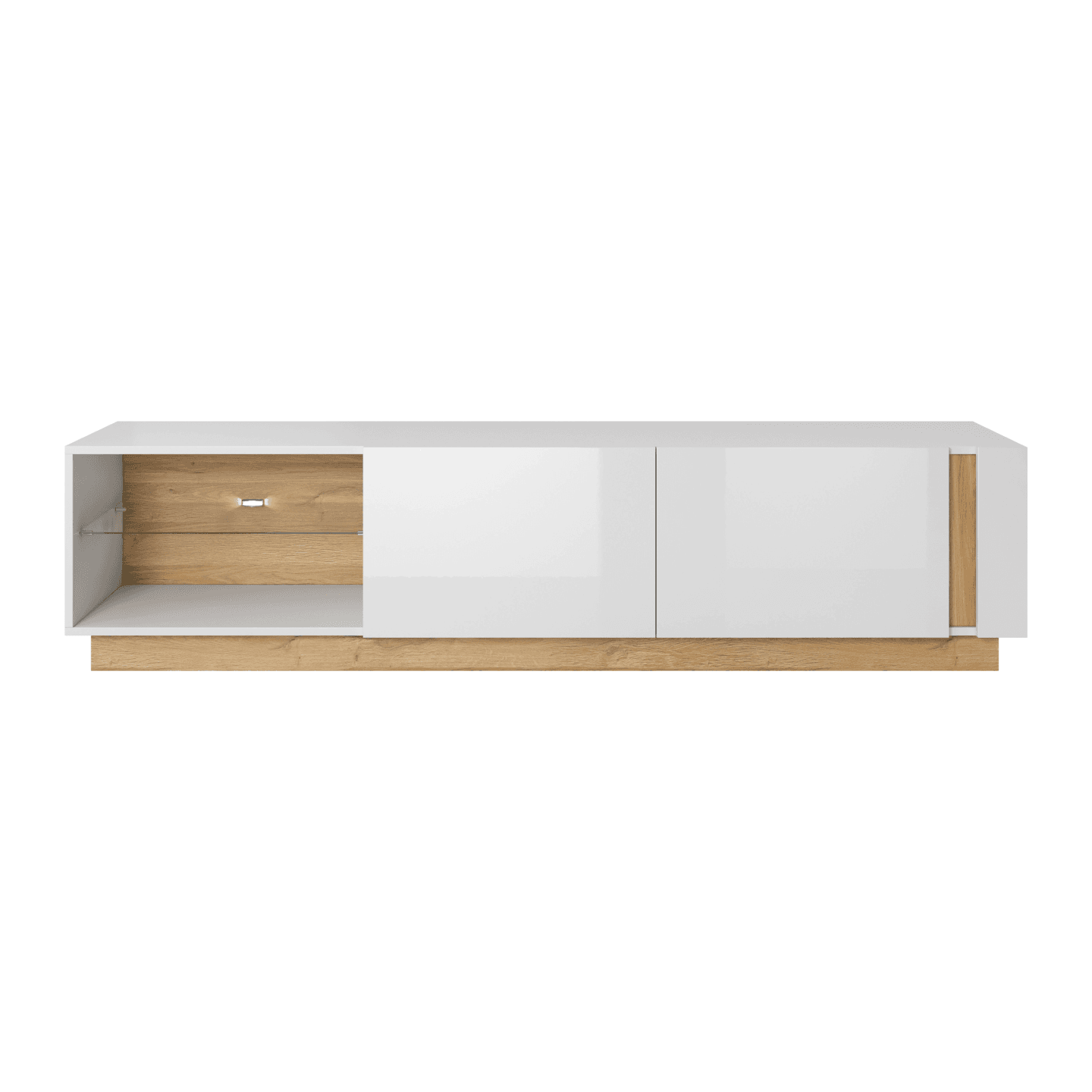 Szafka RTV Obi 187 cm Biały + Dąb Grandson