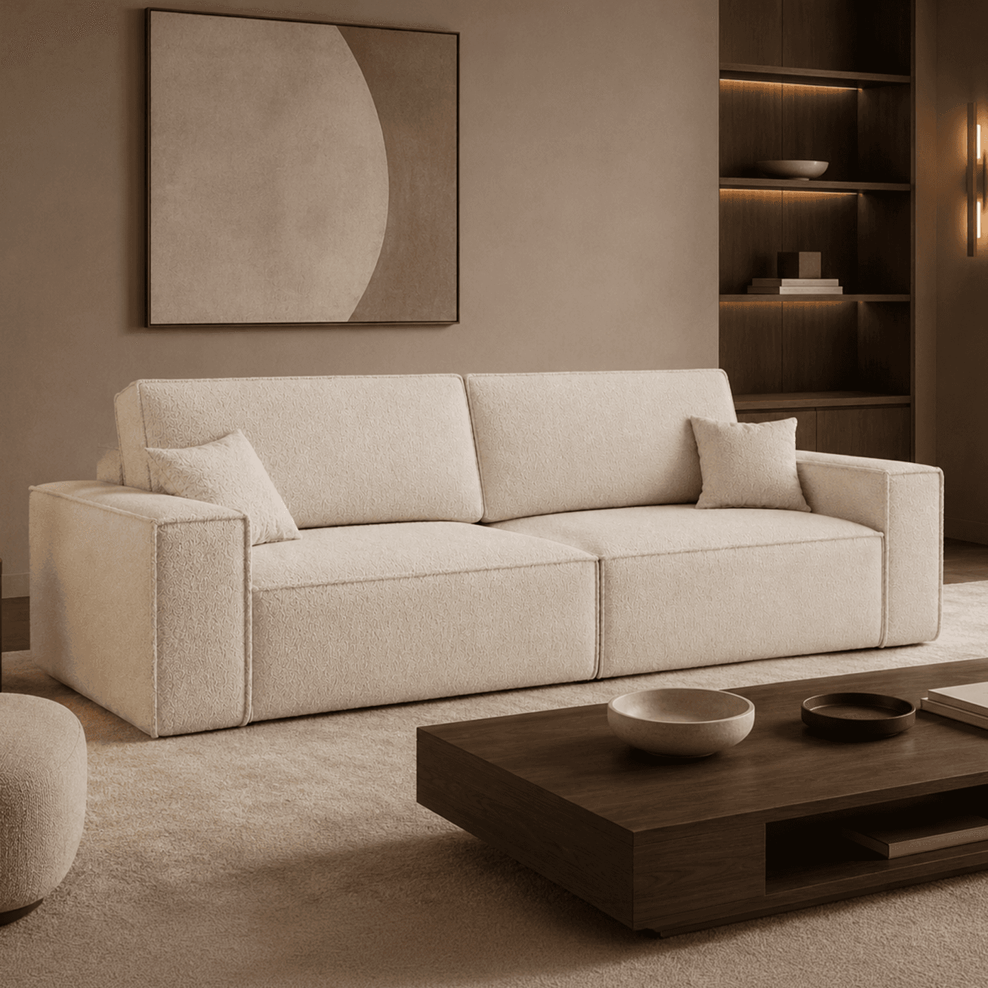 Elegancka sofa ARON S z funkcją spania | Rozkładana | Tkanina Bella 05