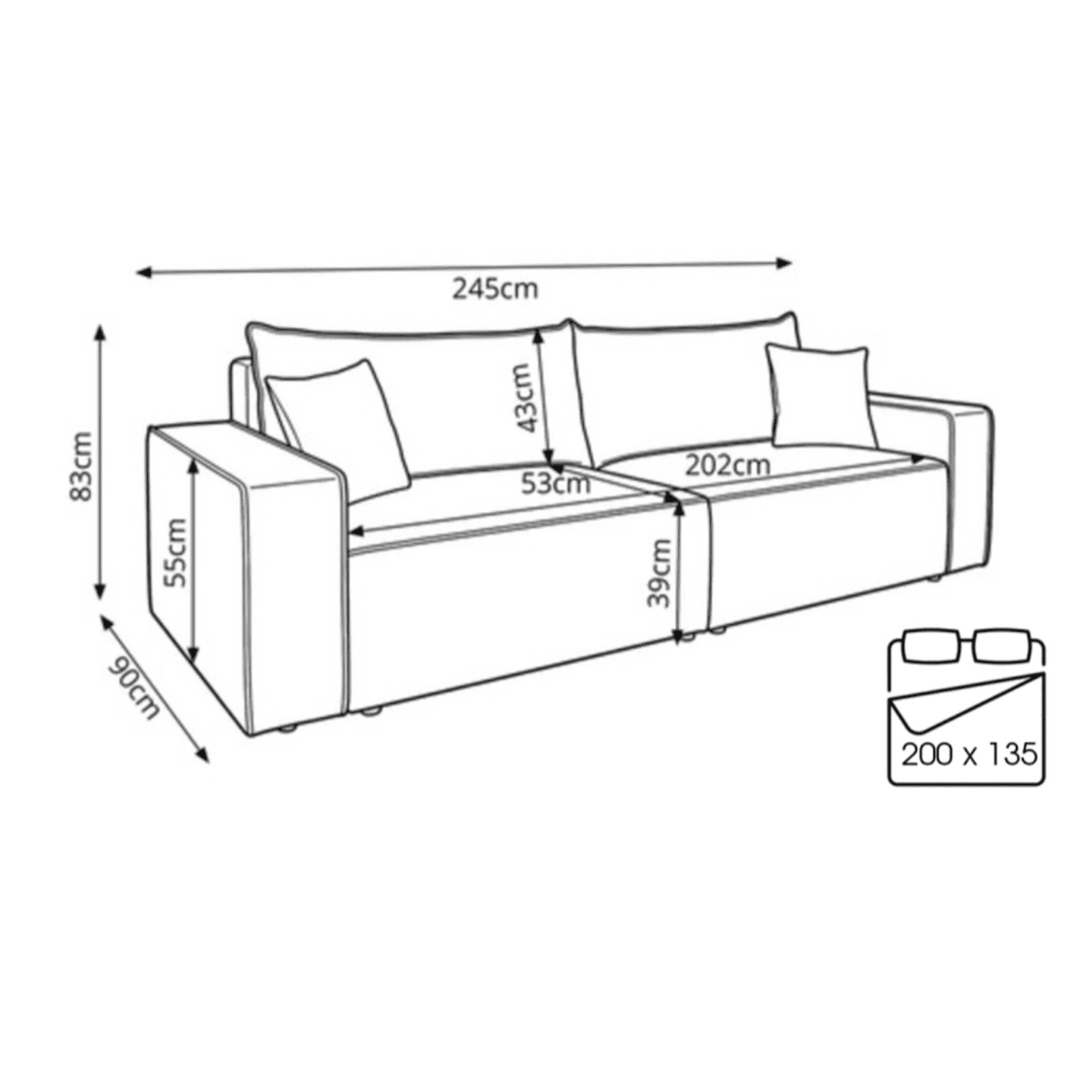 ARON S CORNER sofa-narożnik do wypoczynku | Rozkładany | Tkanina Coral 75