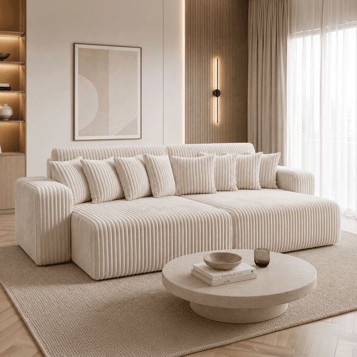 Wygodna sofa FIORO S z poduszkami i funkcją spania | Tkanina Tilia 90 - zdjęcie 2
