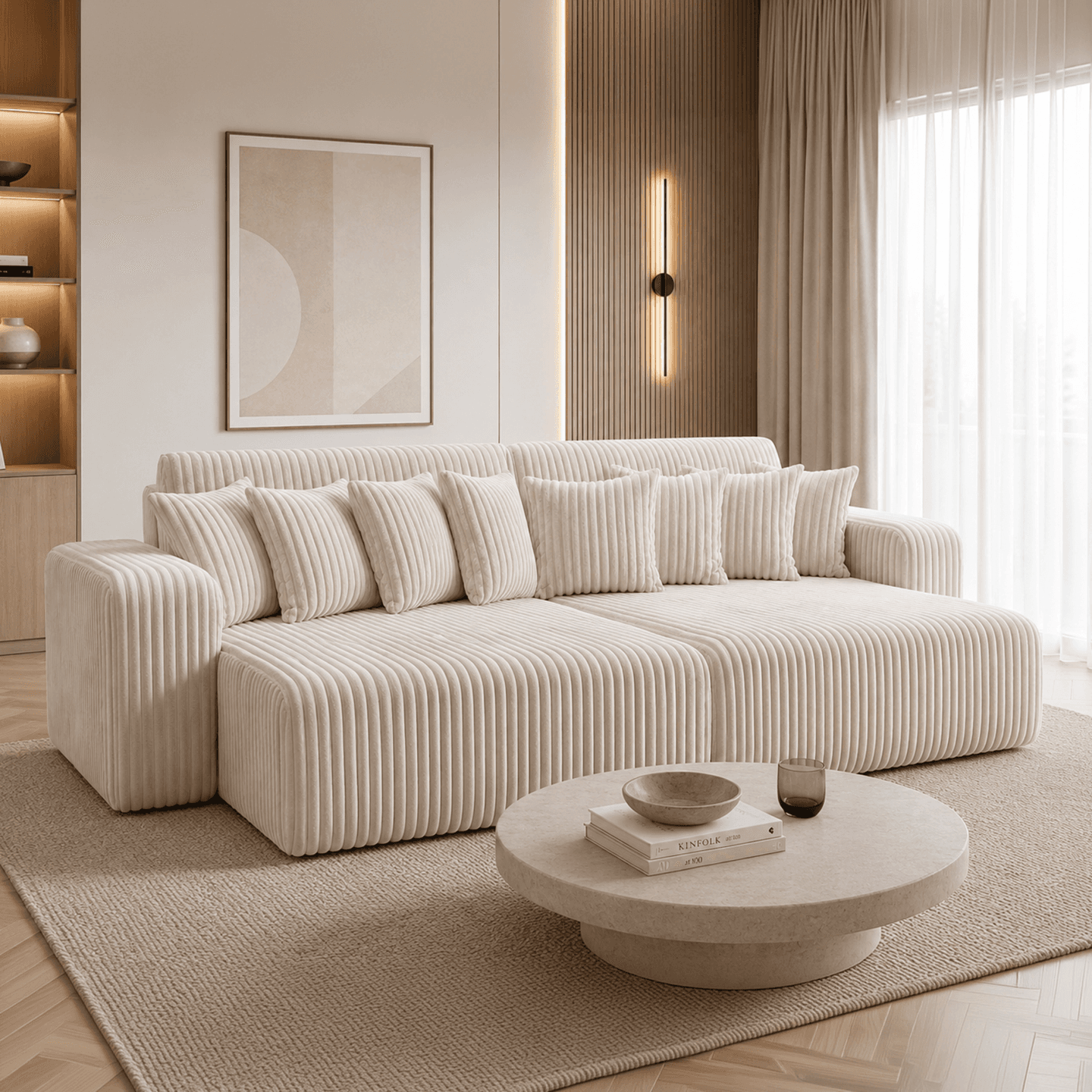 Praktyczna Bigsofa FIORO S z zestawem poduszek | Tkanina Tilia 100