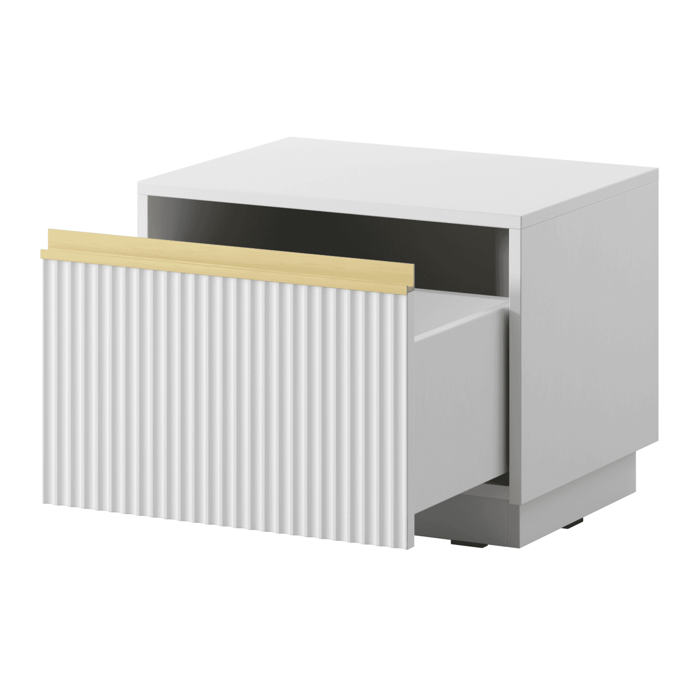 Stolik nocny Gold 54 cm Biały