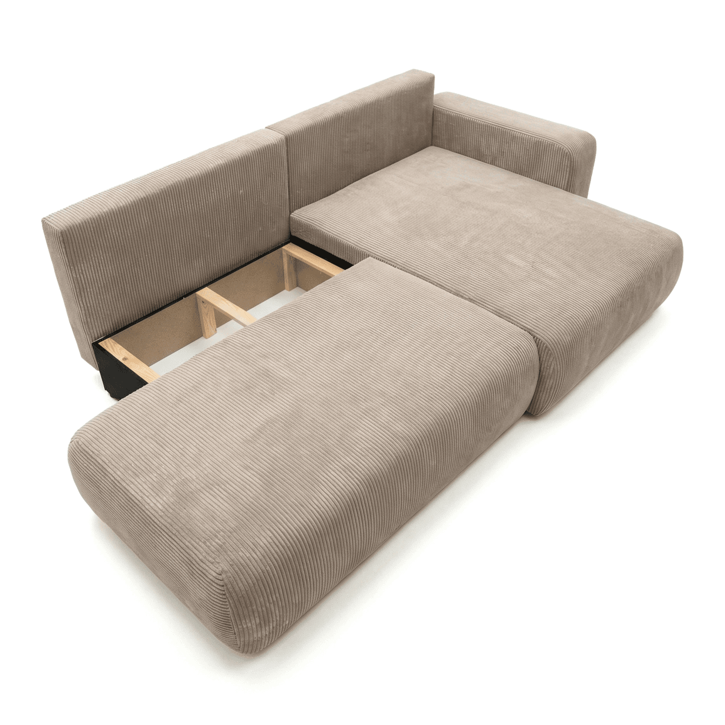 Narożnik BIS XL z pojemnikiem i schowkiem | Rozkładany | Tkanina Bella 80