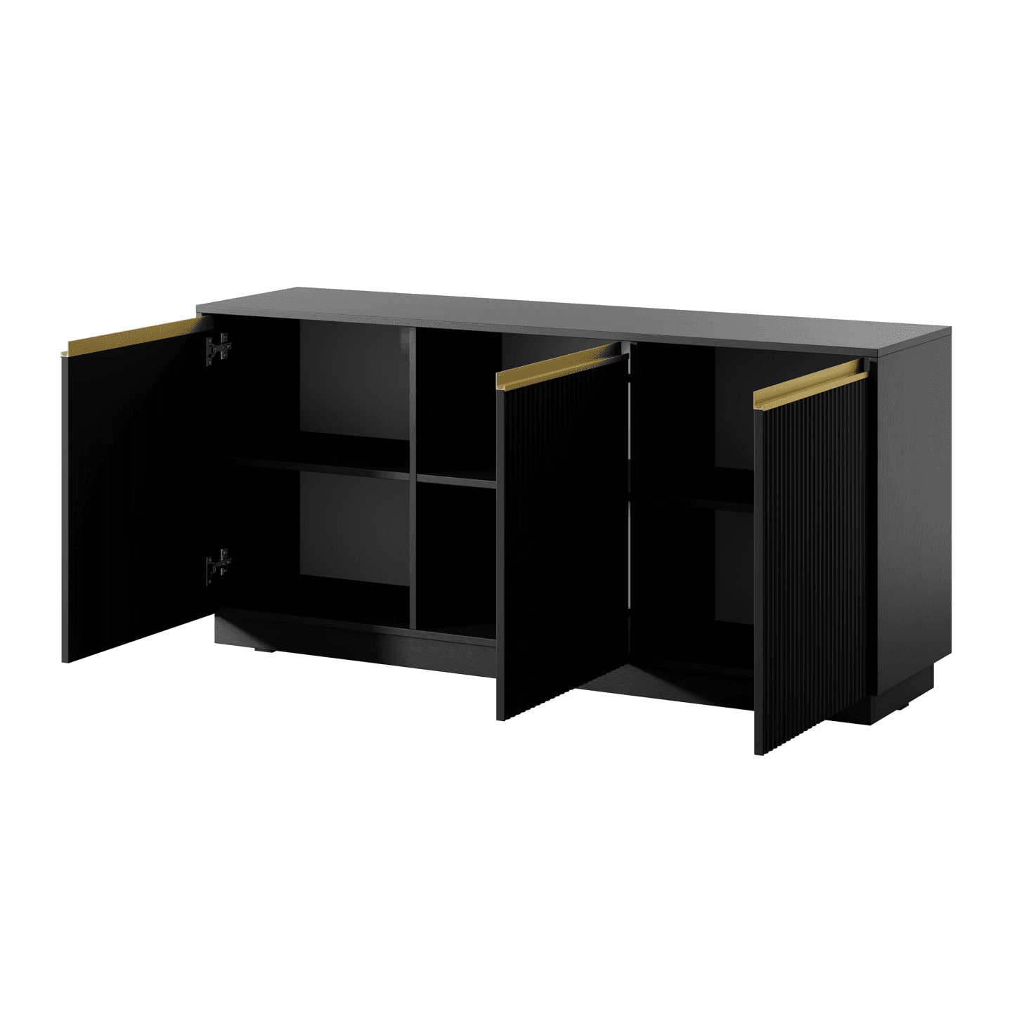 Komoda Gold 154 cm Czarna