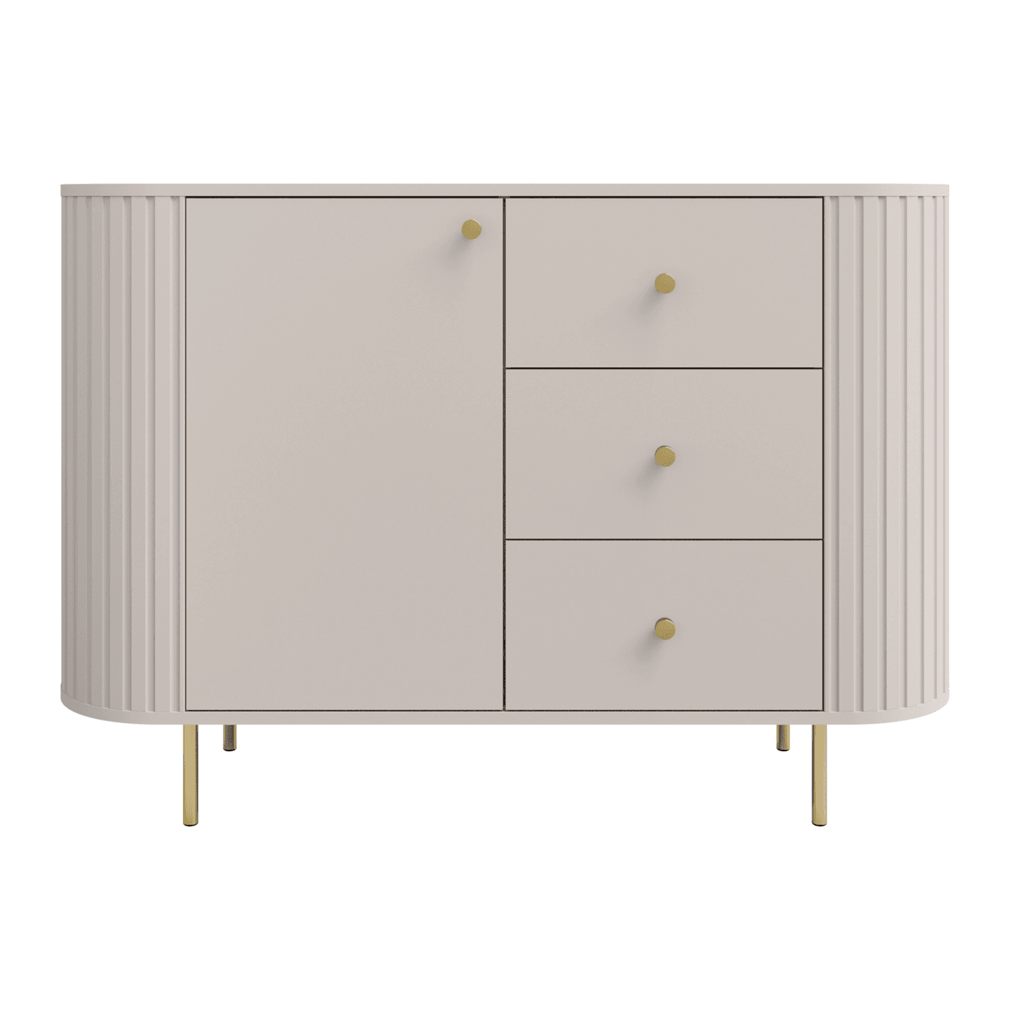Komoda Fiero 123 cm trzy szuflady Beż piaskowy