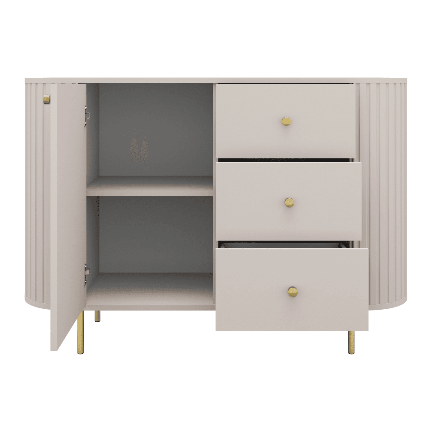 Komoda Fiero 123 cm trzy szuflady Beż piaskowy