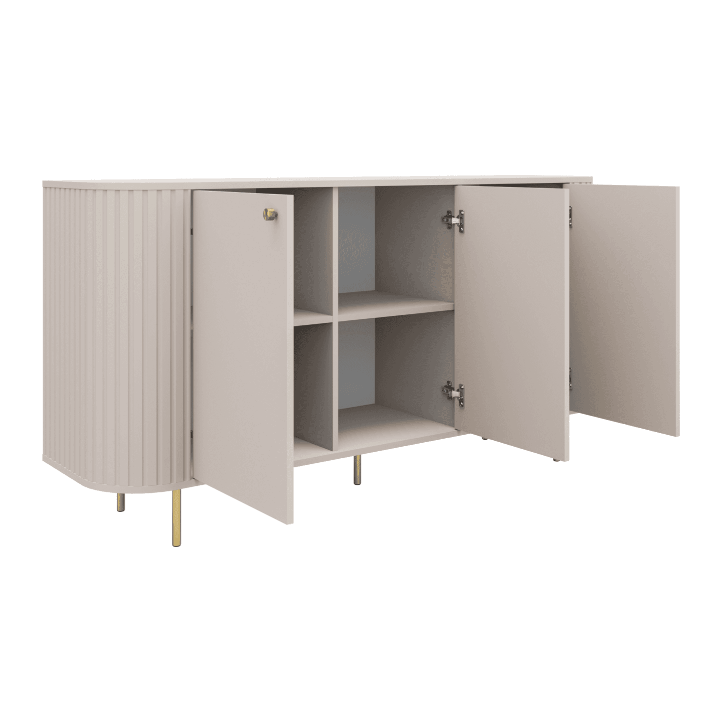 Komoda Fiero 165 cm trzydrzwiowa Beż piaskowy