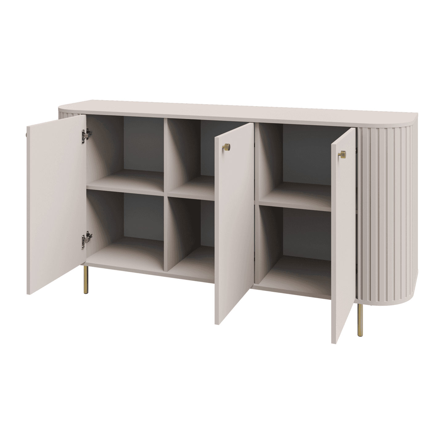 Komoda Fiero 165 cm trzydrzwiowa Beż piaskowy