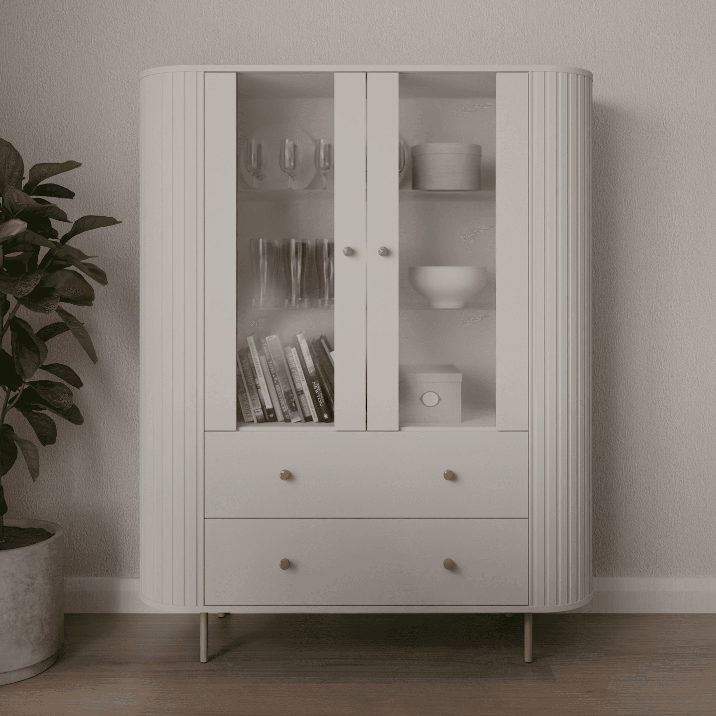 Witryna Fiero 123 cm Beż piaskowy