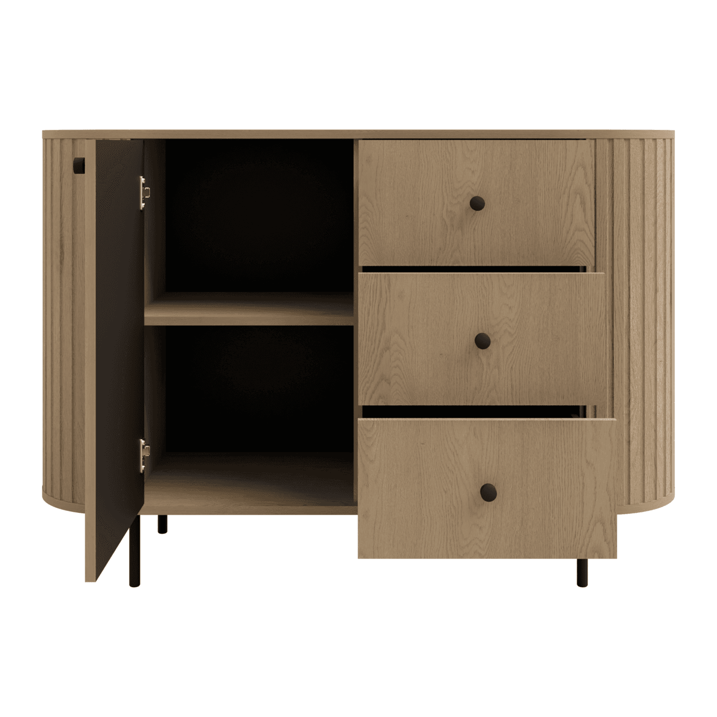 Komoda Fiero 123 cm trzy szuflady Dąb cremona