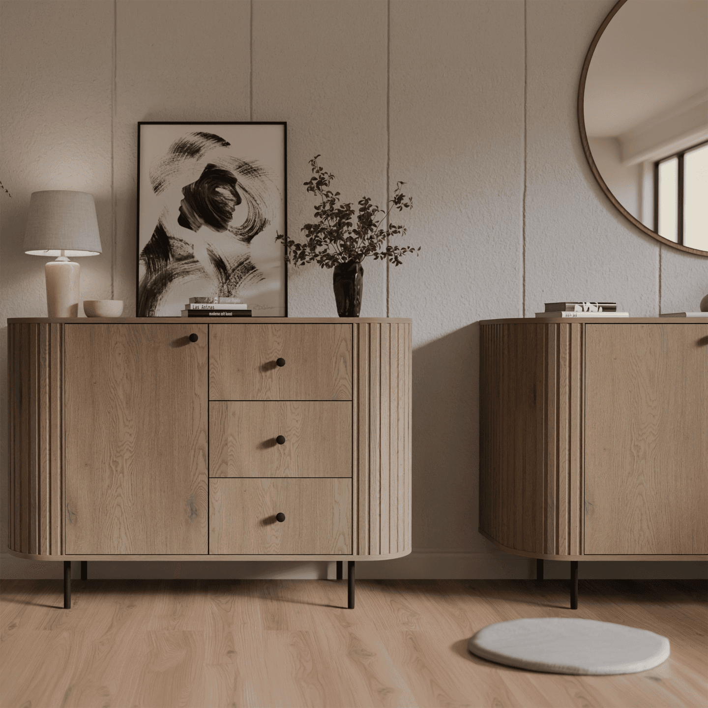 Komoda Fiero 123 cm trzy szuflady Dąb cremona