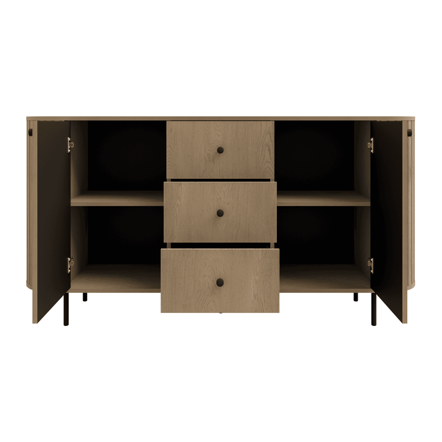 Komoda Fiero 165 cm trzy szuflady Dąb cremona