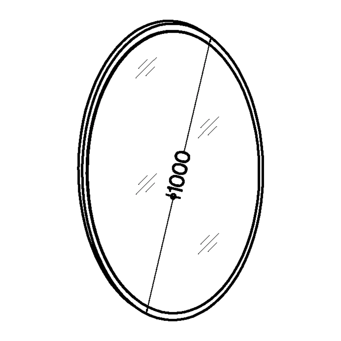 Okrągłe lustro Fiero 100 cm obrzeże Dąb cremona