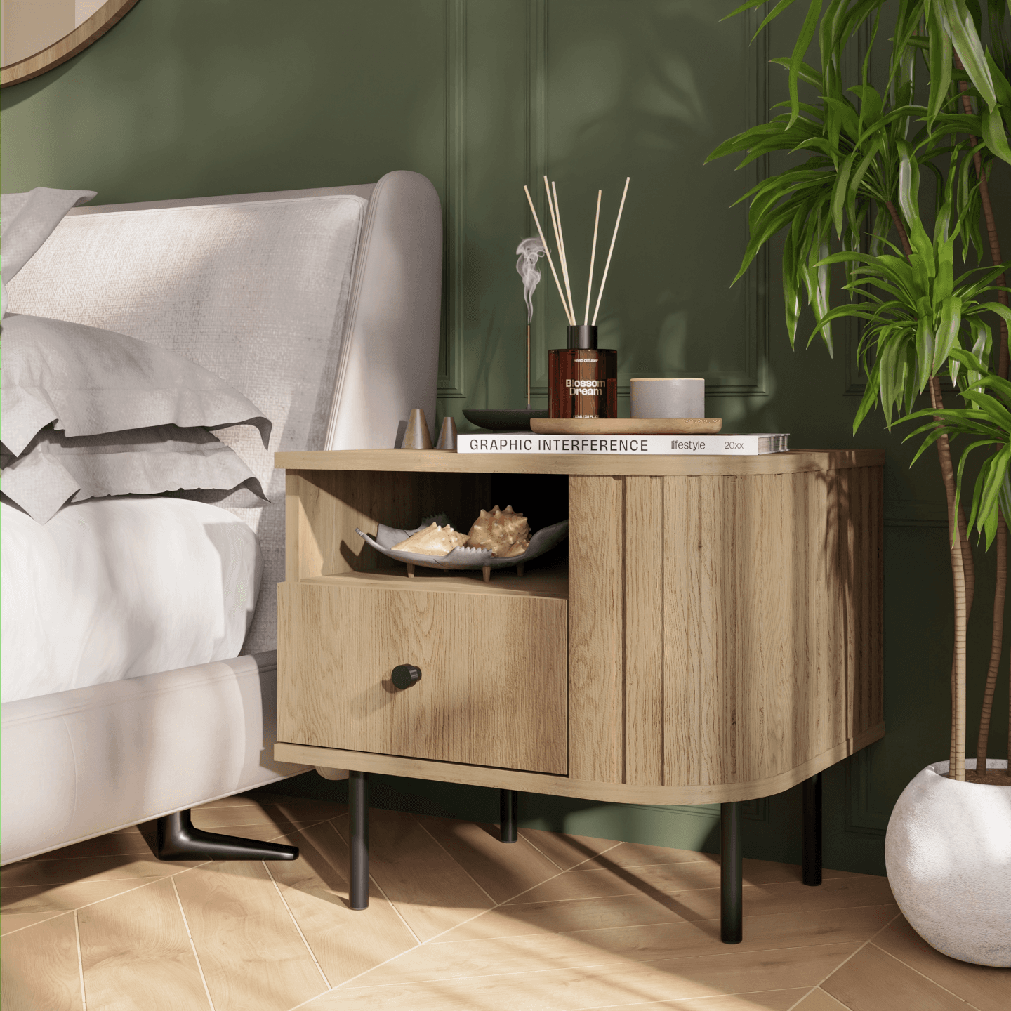 Szafka nocna Fiero 48 cm Dąb cremona