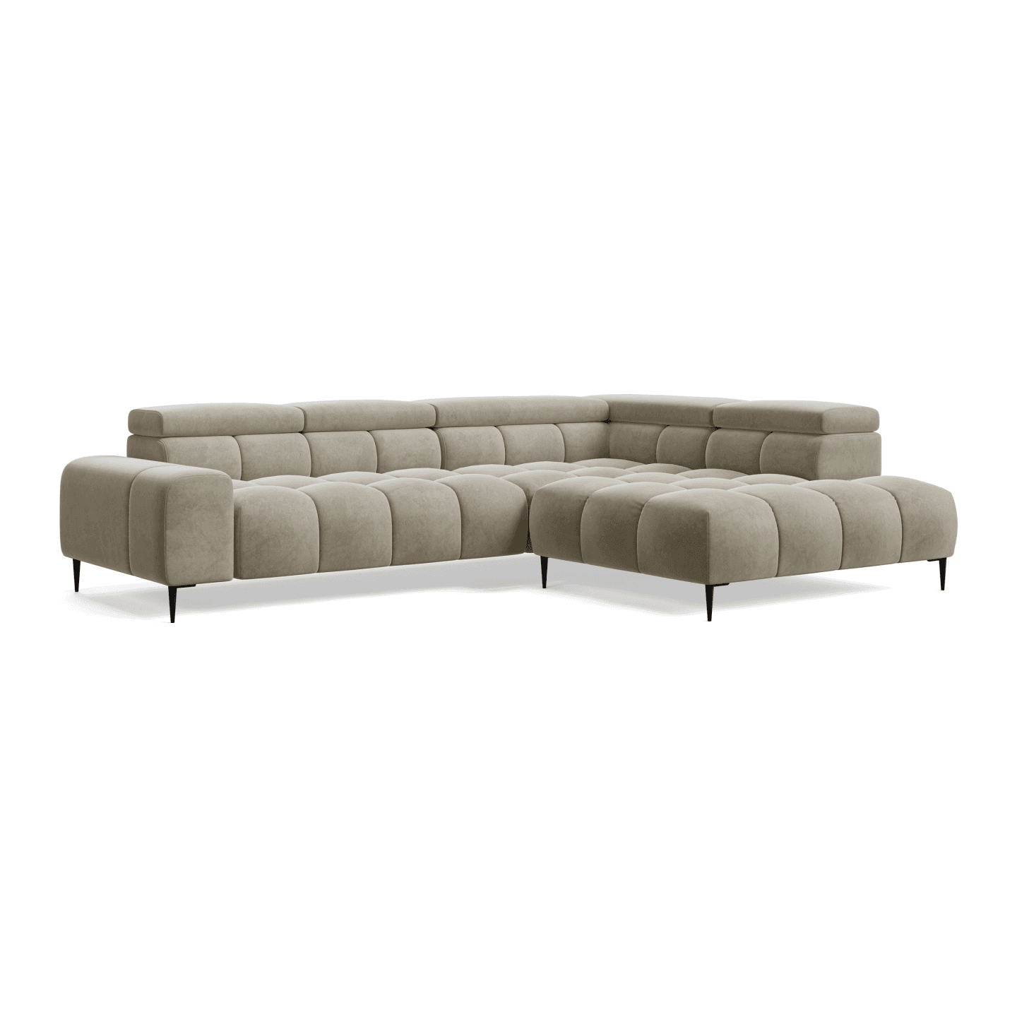 PLAZA L z pikowaniem i elektrycznym wysuwem siedziska | Tkanina Riviera 87