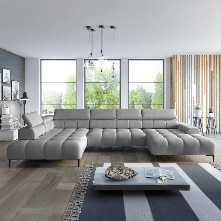 Narożnik PLAZA XL z regulacją zagłówków i wysuwem | Tkanina Aphrodite 21 - zdjęcie 2