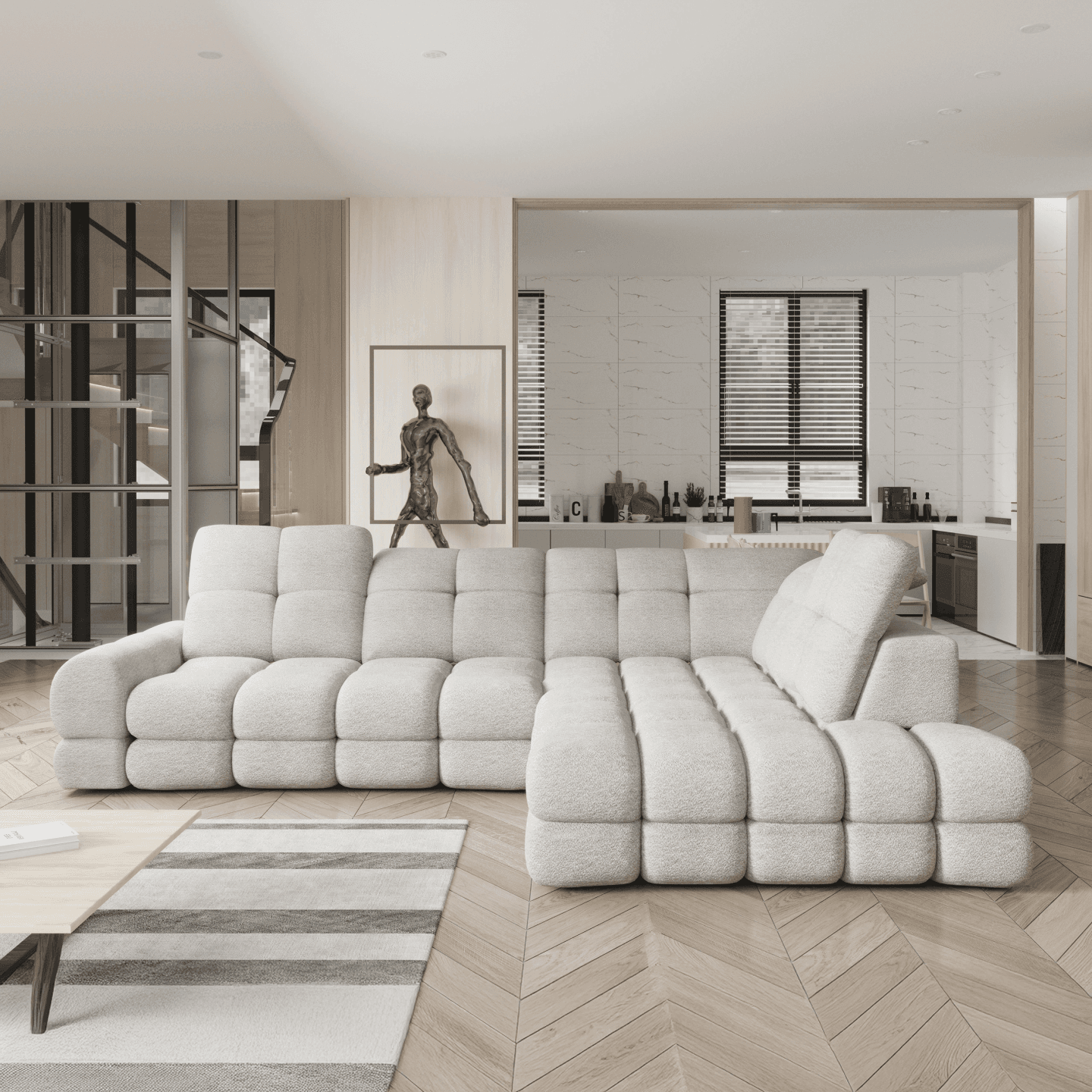 Narożnik elektryczny Tollo L, stylowy, nowoczesny