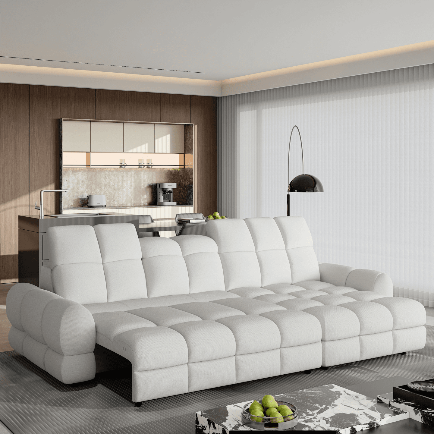 Narożnik TOLLO MINI z funkcją spania i regulacją zagłówków
