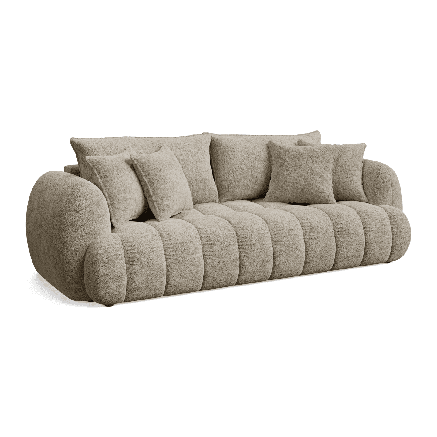 Sofa COCO PREMIUM stylowa miękka rozkładana z poduszkami | Tkanina Fredo 05