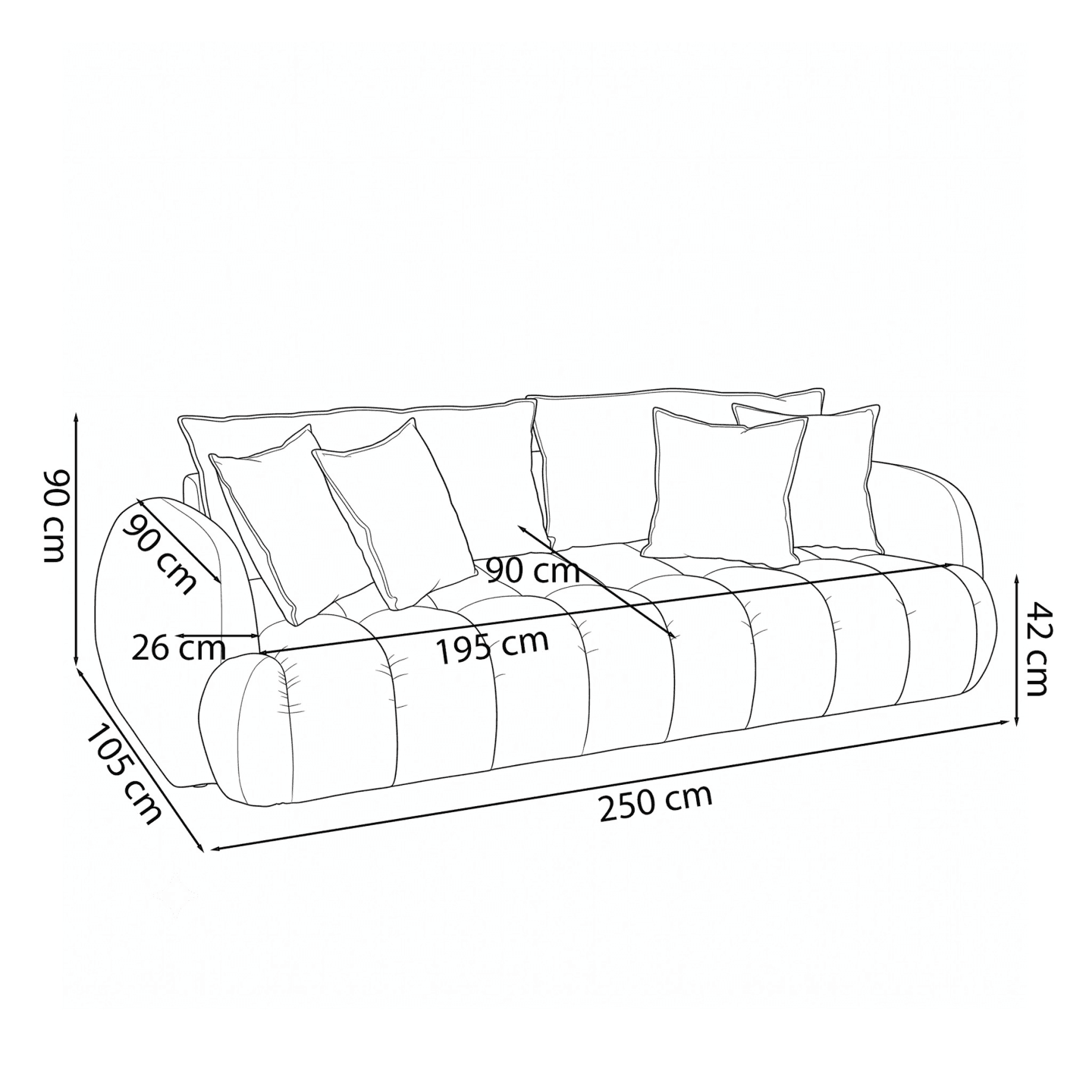 Luksusowa Sofa COCO PREMIUM miękka rozkładana do salonu | Tkanina Quelle 05
