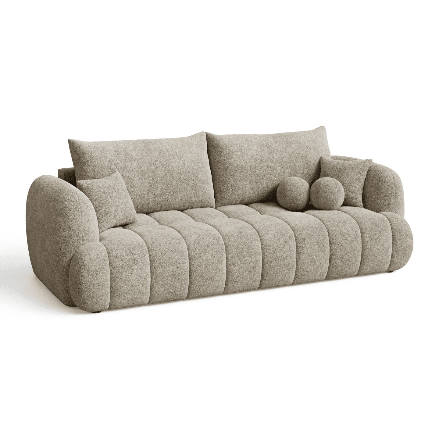 Luksusowa Sofa COCO 2 rozkładana do salonu z poduszkami | Tkanina Fredo 05