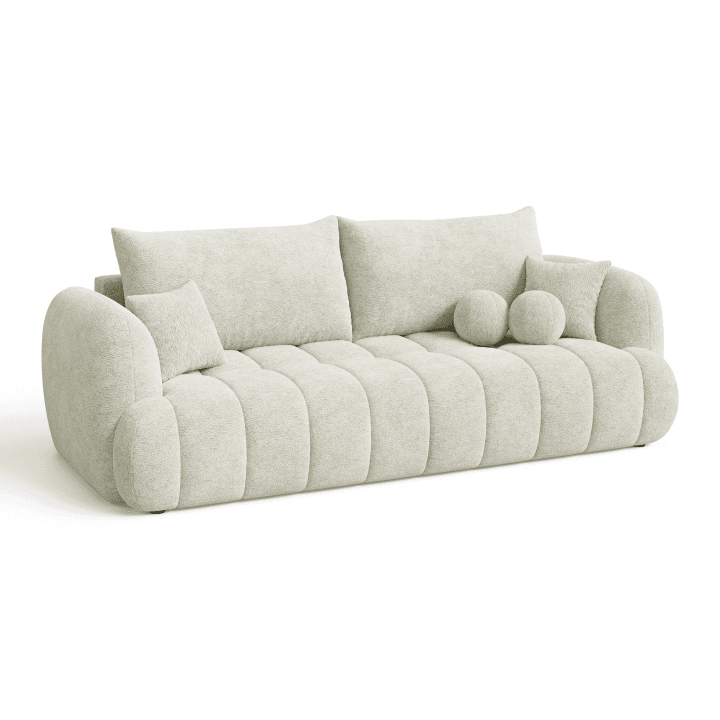 Sofa COCO 2 nowoczesna z funkcją spania oraz poduszkami | Tkanina Fredo 20