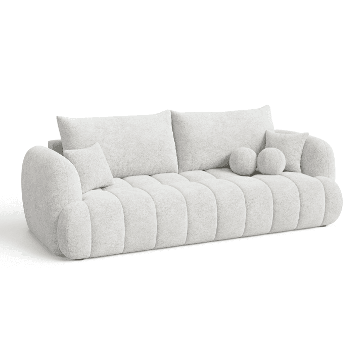 Sofa COCO 2 luksusowa rozkładana z poduszkami do salonu | Tkanina Fredo 25