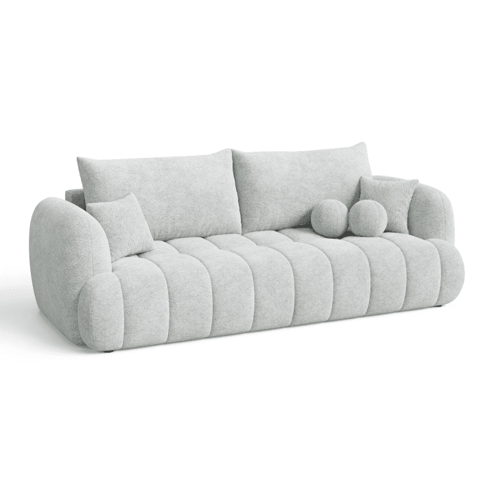 Nowoczesna Sofa COCO 2 rozkładana z poduszkami do salonu | Tkanina Fredo 30