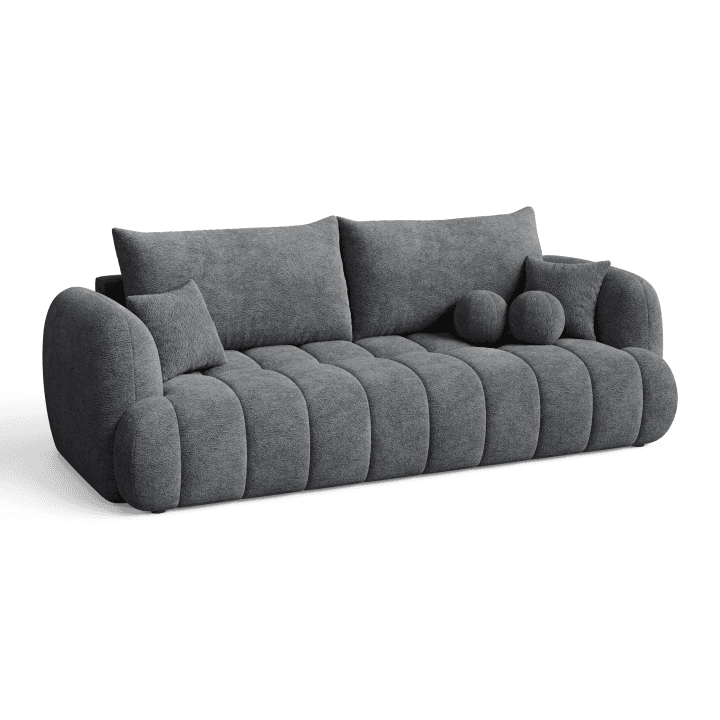 Stylowa Sofa COCO 2 z poduszkami do eleganckiego salonu | Tkanina Fredo 40
