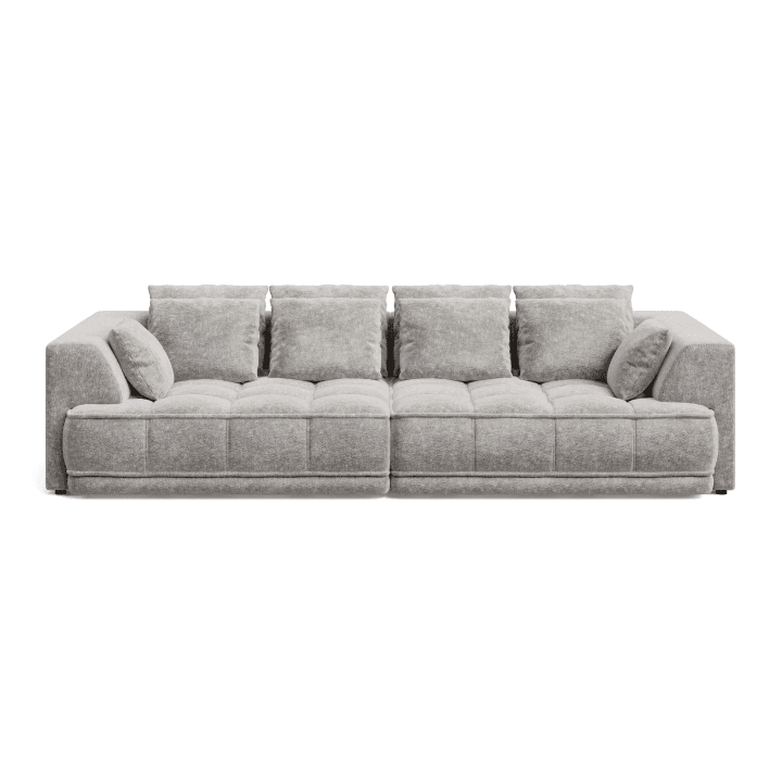 Stylowa Sofa TIGA BigSofa pikowana z wysuwanym siedziskiem | Tkanina Aphrodite 21
