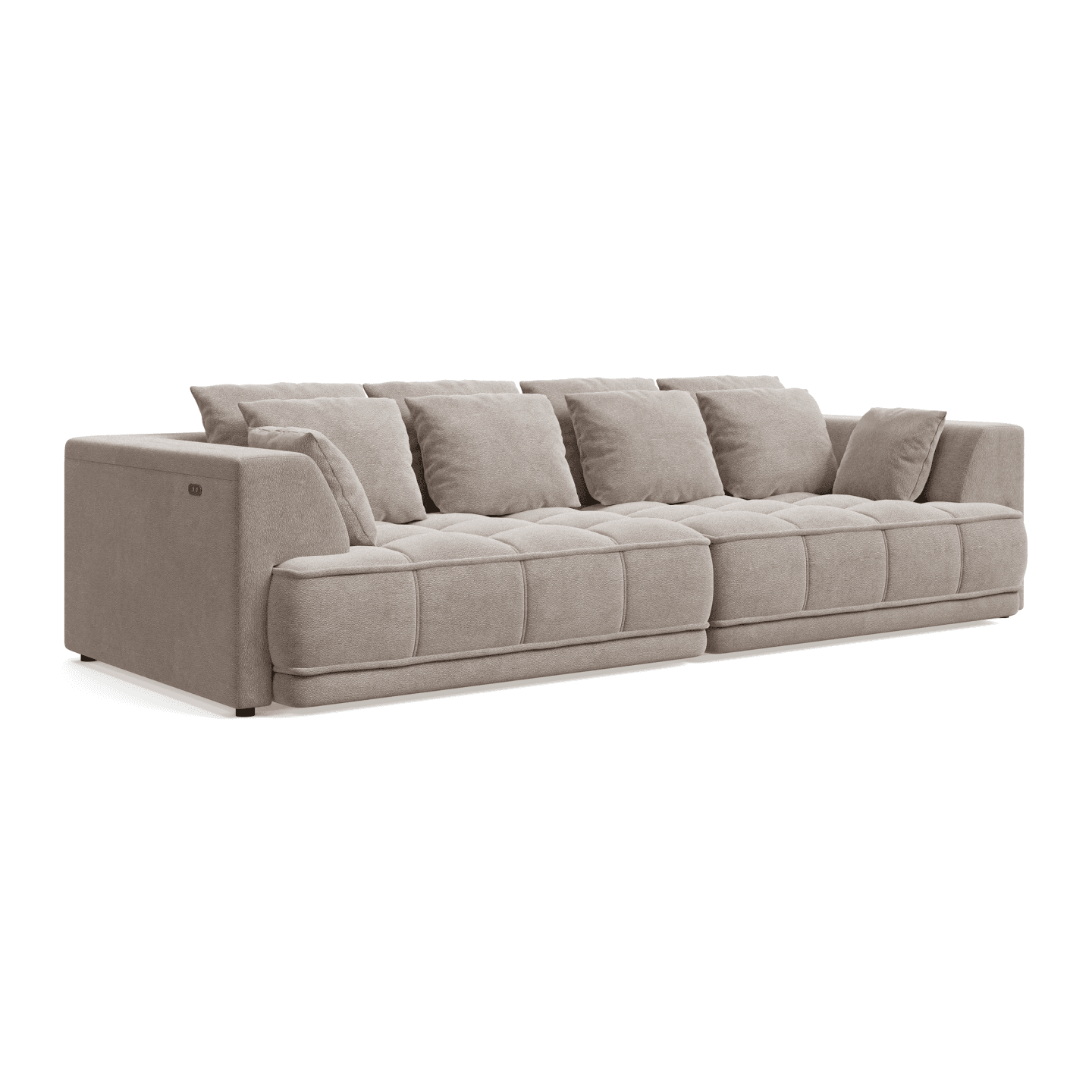 Designerska Sofa TIGA pikowana z elektrycznym wysuwem siedziska