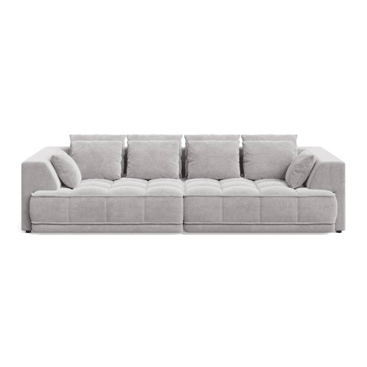 Designerska Sofa TIGA z funkcją spania, pikowaniem i poduszkami