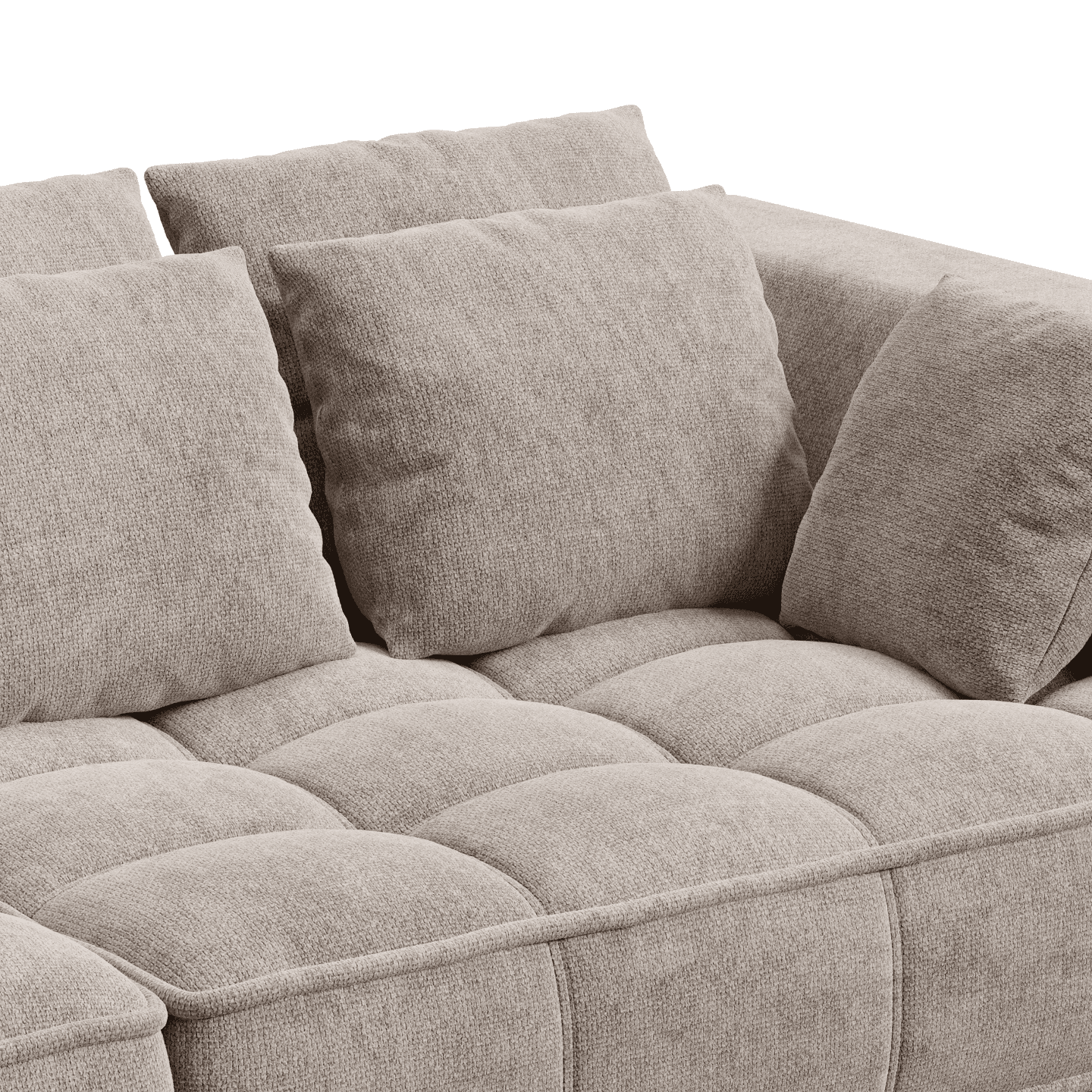 Nowoczesna Sofa TIGA z funkcją spania, pikowaniem i poduszkami