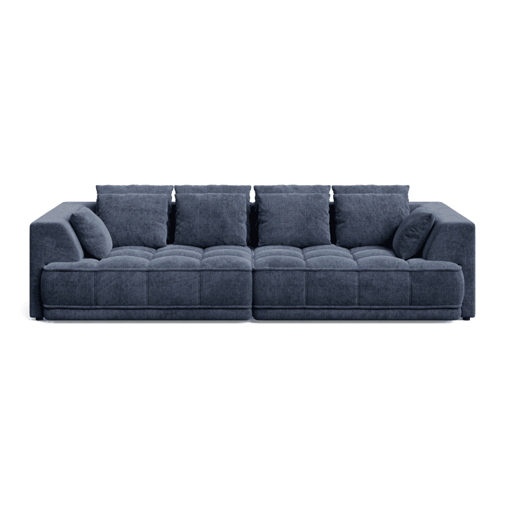 Nowoczesna Sofa TIGA z funkcją spania, pikowaniem i poduszkami