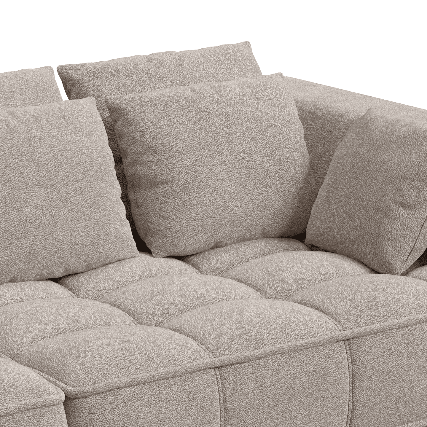 Sofa TIGA designerska z funkcją spania, pikowaniem i poduszkami